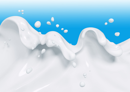 Splash milk isolated 3d renderingの写真素材