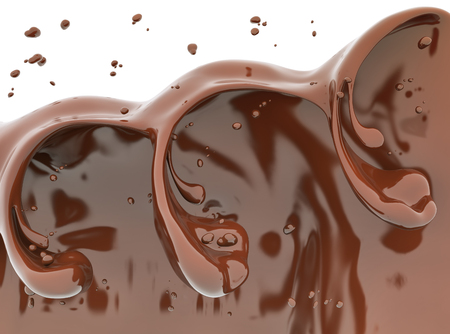 Splash chocolate isolated abstract background 3d renderingの写真素材