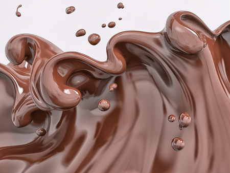 Splash chocolate isolated abstract background 3d renderingの写真素材