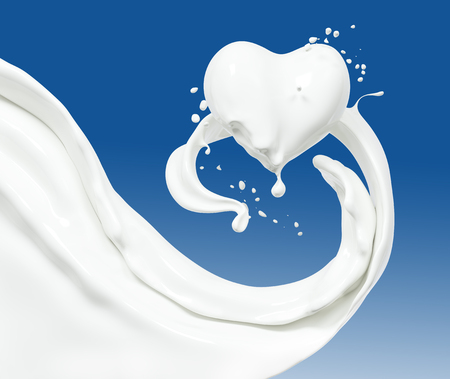 Splash milk abstract , isolated 3d renderingの写真素材