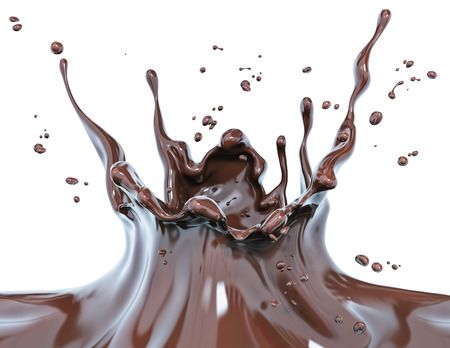 Splash chocolate isolated abstract background 3d renderingの写真素材
