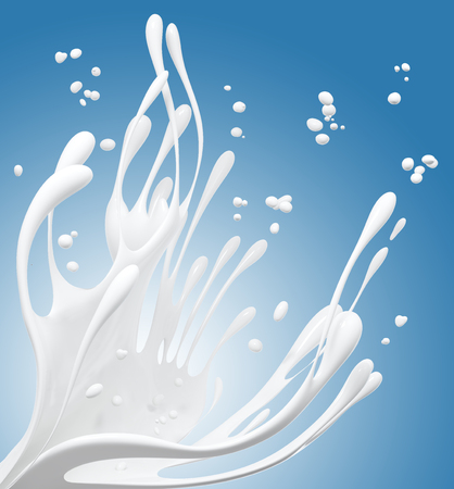 Splash milk abstract background, isolated 3d renderingの写真素材