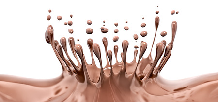 Splashing chocolate abstract background, isolated 3d renderingの写真素材