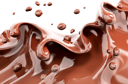 Splashing chocolate abstract background, isolated 3d renderingの写真素材