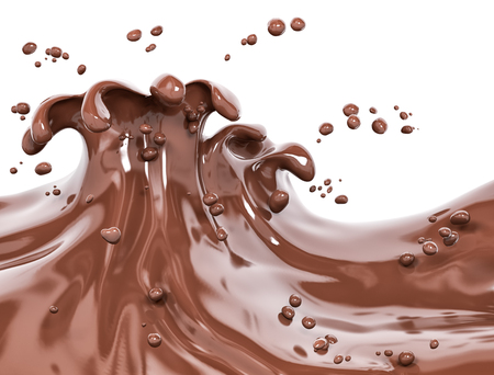 Splash chocolate isolated abstract background 3d renderingの写真素材