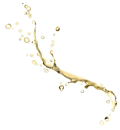 Splash of liquid color platinum, gold, splash oil illustration, abstract swirl background, isolated 3d renderingの写真素材