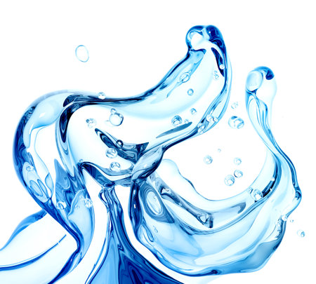 Splashing of water abstract background, isolated 3d renderingの写真素材