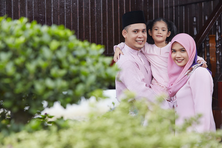 Family portrait on Hari rayaの写真素材