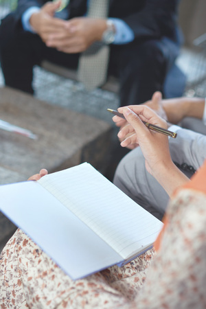 Business people having discussion in officeの写真素材