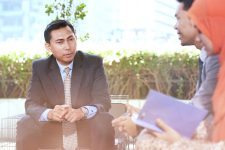 Business people having discussion in officeの写真素材