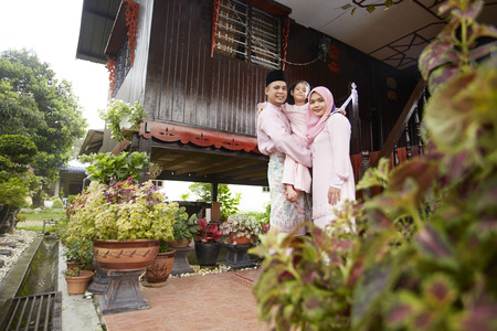 Family portrait on Hari rayaの写真素材