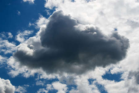 Thick rainy cloud in the bright sky