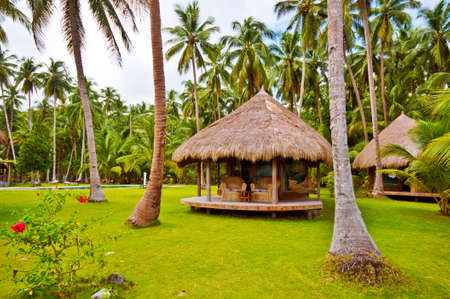 Hotel Cottage in Tropical Palm Beach Settingsのeditorial素材