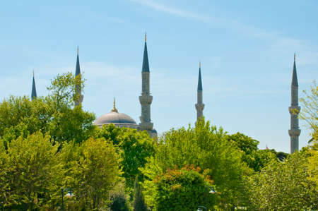 The minarets of the Blue Mosque, Istanbulの写真素材