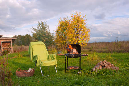 Homely Settings for a Picnic in the Russian countryの写真素材