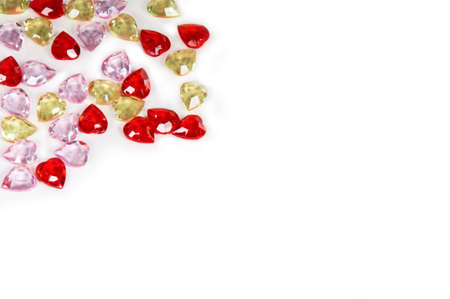 Colorful heart gems backgroundの写真素材