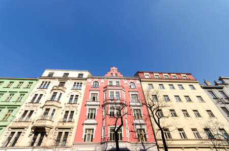Colorful buildings in Prague, Czech republic.の写真素材
