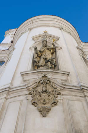 Detail of a St. Nicolas Church in Prague, Czech Republic.