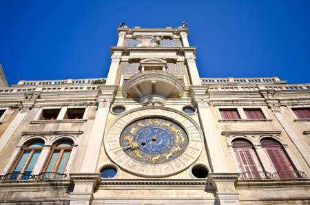 Clock Tower in St Mark's Square, Venice, Italyの写真素材