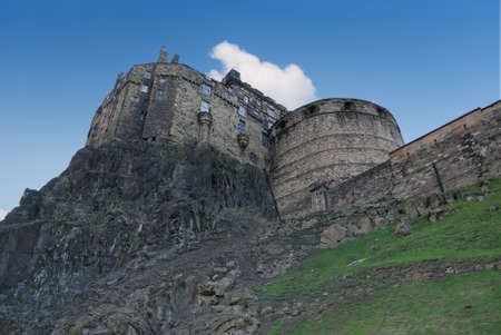 Side view on Edinburgh Castle, Great Britain.のeditorial素材