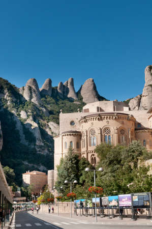 Montserrat Monastery - view from the street, Spainのeditorial素材