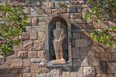 Saint George by Pablo Picasso - Santa Maria de Montserrat monastery Catalonia, Spain.の写真素材