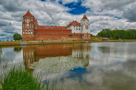 Gorgeous Mir (Mirskiy) Lake Castle in Belarusのeditorial素材