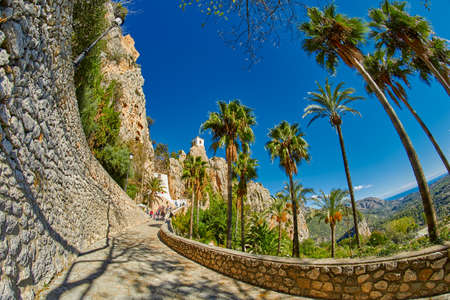 Walkway to Guadalest Castle (El Castell de Guadalest), one of Spain's most visited castle located in Alicante provinceのeditorial素材