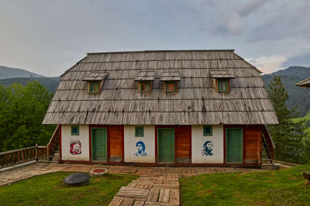 Mokra Gora, Serbia - June 02, 2017: Drvengrad (Mecavnik/Kustendorf) Eco village built by Emir Kusturica in Mokra Gora of in Western Serbiaのeditorial素材