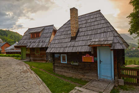 Mokra Gora, Serbia - June 02, 2017: Drvengrad (Mecavnik/Kustendorf) Eco village built by Emir Kusturica in Mokra Gora of in Western Serbiaのeditorial素材