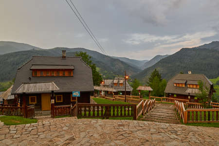 Mokra Gora, Serbia - June 02, 2017: Drvengrad (Mecavnik/Kustendorf) Eco village built by Emir...