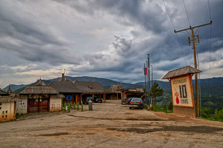 Mokra Gora, Serbia - June 02, 2017: Drvengrad (Mecavnik/Kustendorf) Eco village built by Emir Kusturica in Mokra Gora of in Western Serbiaのeditorial素材