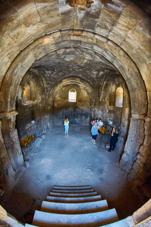 NORAVANK MONASTERY, ARMENIA - 02 AUGUST 2017:  Interior of Famous Noravank Monastery Landmark in Syunik province of Armeniaのeditorial素材