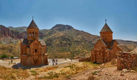 NORAVANK MONASTERY, ARMENIA - 02 AUGUST 2017: Famous Noravank Monastery Landmark in Syunik province of Armeniaのeditorial素材