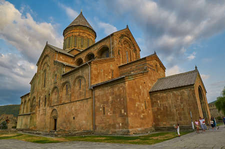 MTSKHETA, GEORGIA - 31 JULY 2017: Svetitskhoveli Cathedral in Mtskheta near Tbilisi