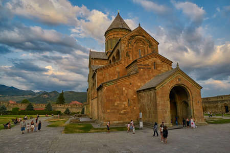 MTSKHETA, GEORGIA - 31 JULY 2017: Svetitskhoveli Cathedral in Mtskheta near Tbilisi