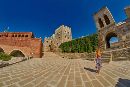 AKHALTSIKHE, GEORGIA - 08 AUGUST 2017: Majestic Rabati Castle Complex under summer sunshineのeditorial素材
