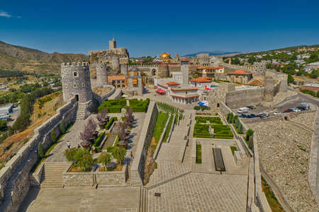 AKHALTSIKHE, GEORGIA - 08 AUGUST 2017: Majestic Rabati Castle Complex under summer sunshine