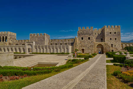 AKHALTSIKHE, GEORGIA - 08 AUGUST 2017: Majestic Rabati Castle Complex under summer sunshine
