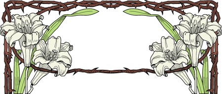 Violet flower frame in vector format. Easy repaint.のイラスト素材