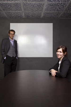 Conference room with blank screen for spaceの写真素材