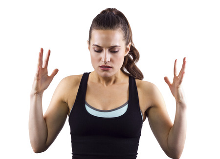 young female fitness trainer   の写真素材