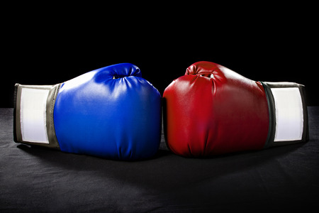 boxing gloves or martial arts gear on a black backgroundの写真素材