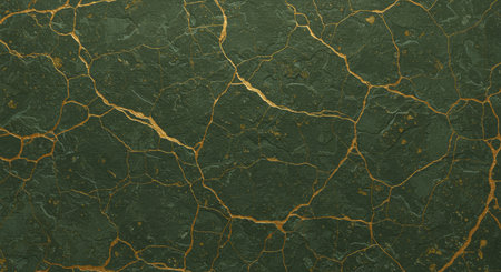 cracks in the ground on a green background for design and decorationの写真素材