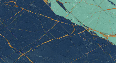 Marble texture abstract background pattern with high resolution, gold and blueの写真素材