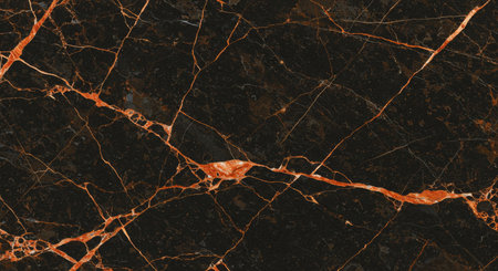 Marble patterned texture background, abstract natural marble black and orangeの写真素材