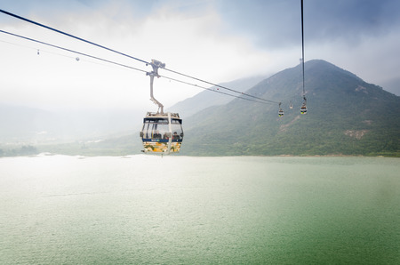 Sky cable in Ngong Pingのeditorial素材