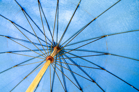Inside of the blue umbrellaの写真素材