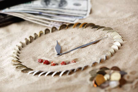Time is money. Concept of time and money.