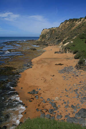 Moreaki Beach, near the Moreaki Boulders, New Zealandの写真素材